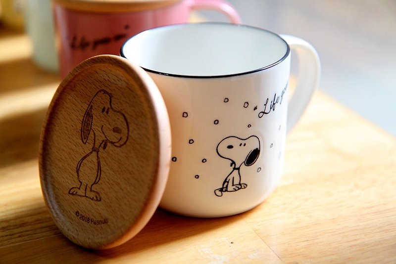 [Free Shipping for Gifts] SNOOPY Snoopy-Seasonal Series Mug + Coaster Pad (Winter) - Cups - Pottery 