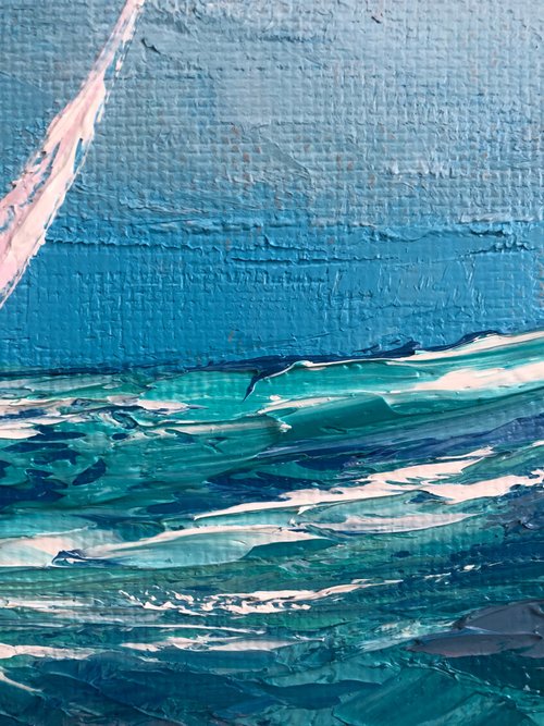 海の風景 油彩画 大きめのキャンバスクレイツ 大西洋真作 クレイツ 『大西洋』 油彩画 - 北海道画廊