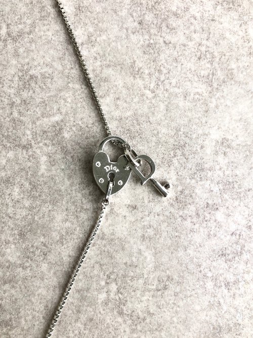 クリスチャンディオールChristianDior ネックレス ハート 鍵 キー Dior ディオール ハートキーネックレス ステンレス 【472】JH の