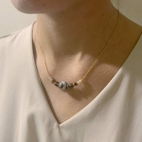 Lux Jewelry 天然石/手作輕珠寶 14KGF 真實之眼 檀木項鍊