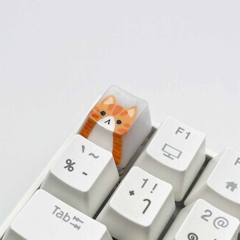 OEM keycap Ginger and white cat - Computer Accessories - Plastic Transparent