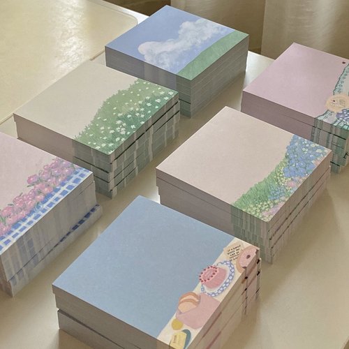 メモ帳曇りの日 - ショップ take time to make Kraam 付箋
