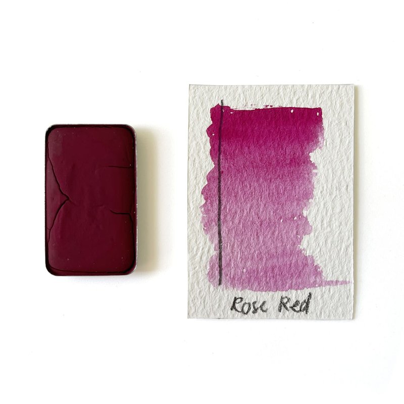 Rose Red PR122 - Handmade Honey Based Watercolor Half Pan 2ml L'oeil - Other - Pigment Red