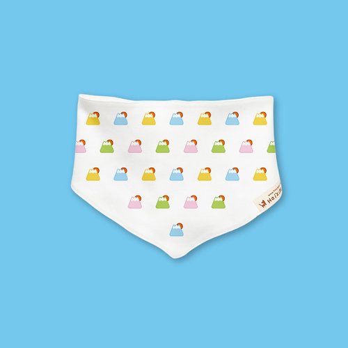 孩子陪你趣味童裝製造所 QQ富士山 純棉 三角巾 嬰兒 寶寶 禮物 滿月 彌月 禮物