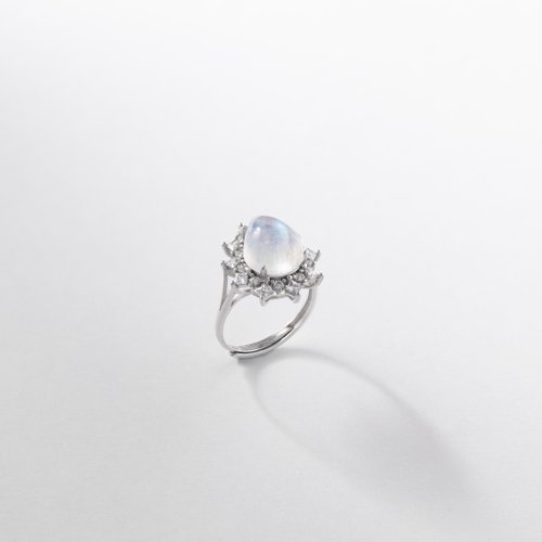 A Jewelry 月光石 6月生日石 夏天 純銀戒指