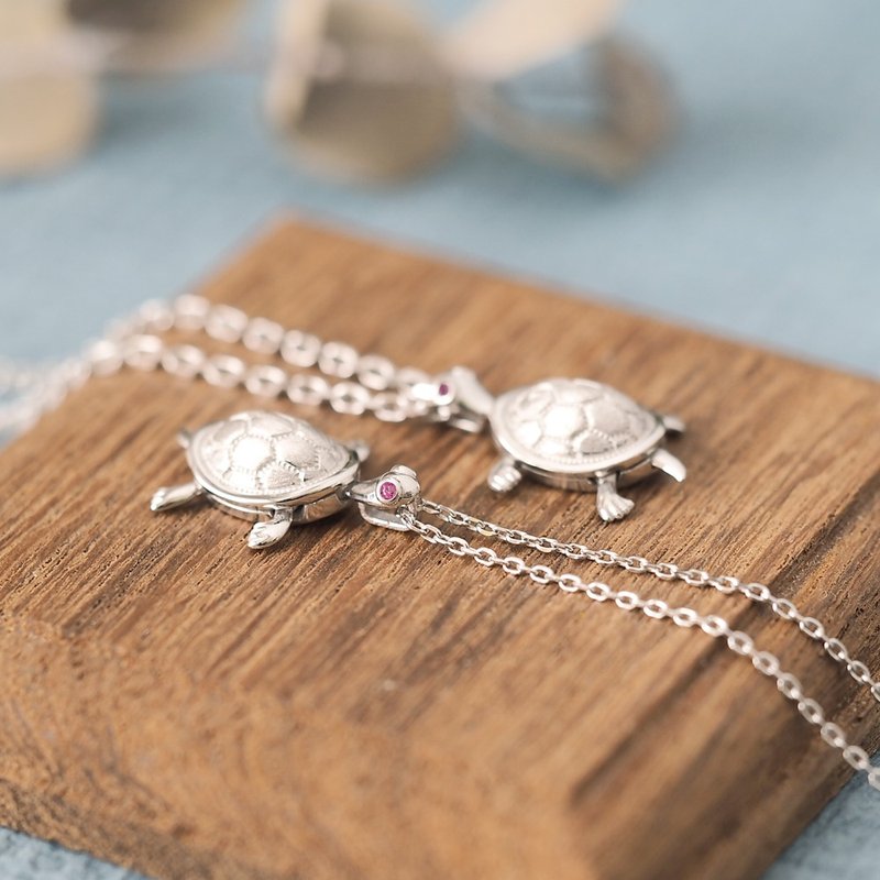 2コset) 動く 亀 ペア ネックレス シルバー925 - 項鍊 - 其他金屬 銀色