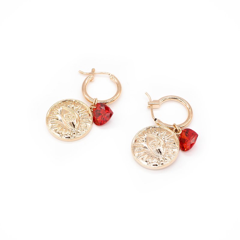 LOVE AT THE FIRST SIGHT earrings - ต่างหู - โลหะ สีทอง