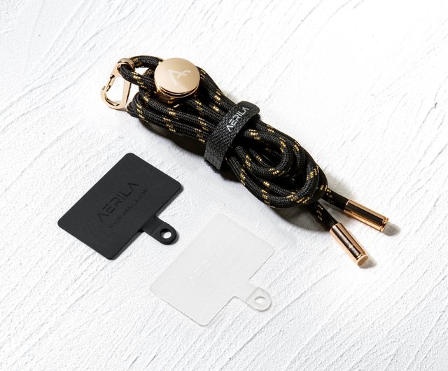 NORE Strap Mobile Phone Cord / Metal Series / Black Black + Gold Wire Mixed  Color - Shop AERILA Phone Accessories - Pinkoi