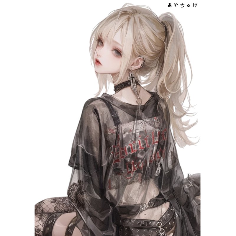 【10月新作5】07-094-0051  人物ステッカー  ライトパンクガール - 貼紙 - 紙 