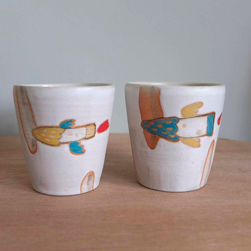 Rocket fly doodle coffee cup - Cups - Pottery 