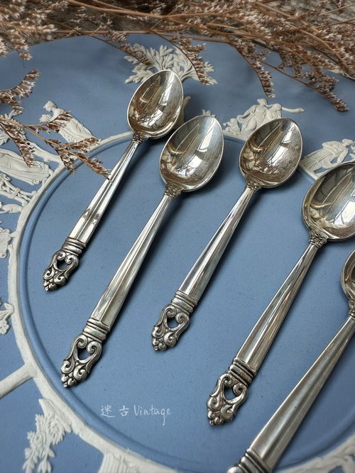 デンマークスターリングのエナメルスプーンセット ビンテージ美