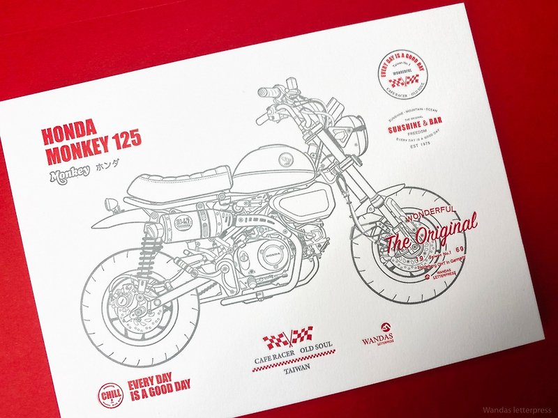 Monkey125-postcard - การ์ด/โปสการ์ด - กระดาษ ขาว