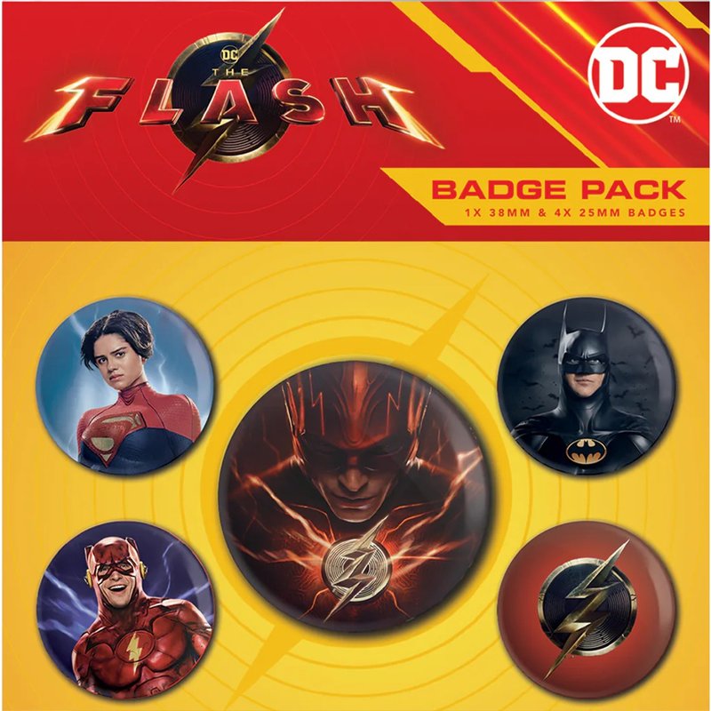 【DC】2023閃電俠電影版徽章組 /THE FLASH - 徽章/別針 - 塑膠 多色