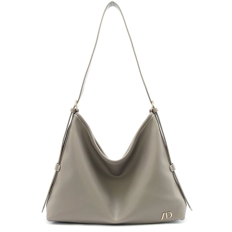 Good feeling daily dual-use zipper crossbody bag light gray - Messenger Bags & Sling Bags - Faux Leather Gray