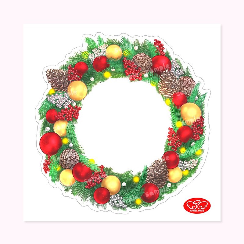 クリスマスリース ステッカー - ステッカー・シール - 紙 