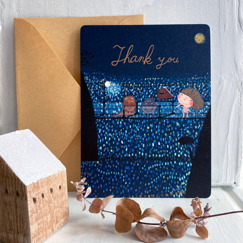 感謝卡-Thank you - 卡片/明信片 - 紙 藍色