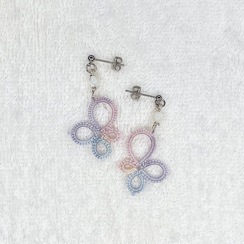 Handmade Tatting Earrings - Earrings & Clip-ons - Cotton & Hemp Multicolor