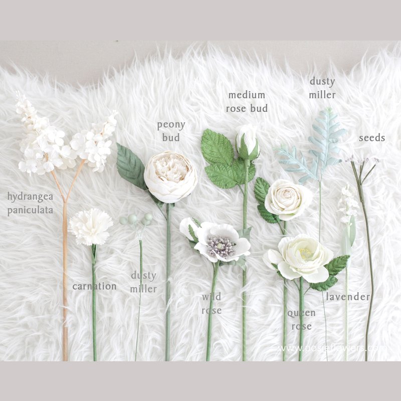 BACK TO DECEMBER | Paper Flower Bridal Bouquet - 木工/竹藝/紙雕 - 紙 白色