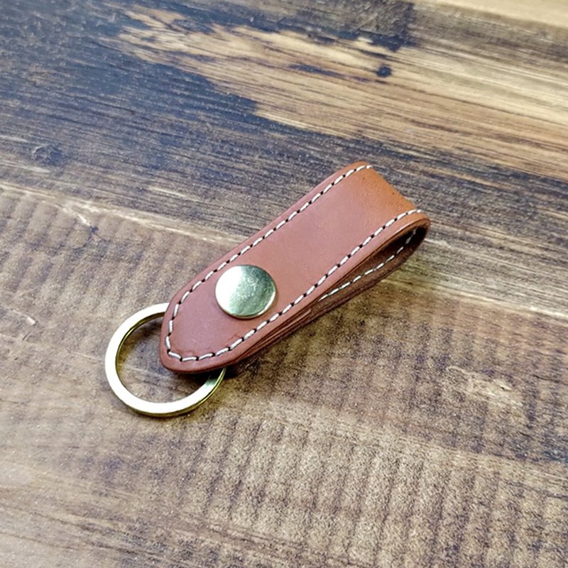 Keychains | Handmade Leather Goods | Customized Gifts | Vegetable Tanned Leather - Gentleman Leather Keychains - Keychains - Genuine Leather Brown