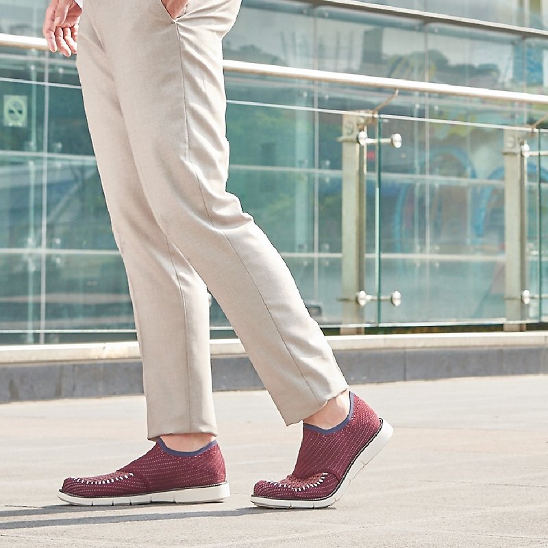 STITCHING DETAILS DERBY/Pink - รองเท้าอ็อกฟอร์ดผู้ชาย - เส้นใยสังเคราะห์ สีแดง