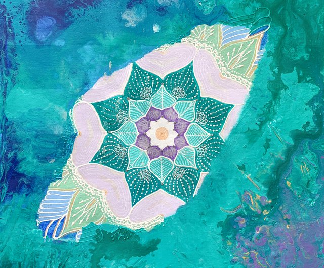 花青曼荼羅 流体芸術絵画 瞑想家の装飾 象徴主義芸術 - ショップ