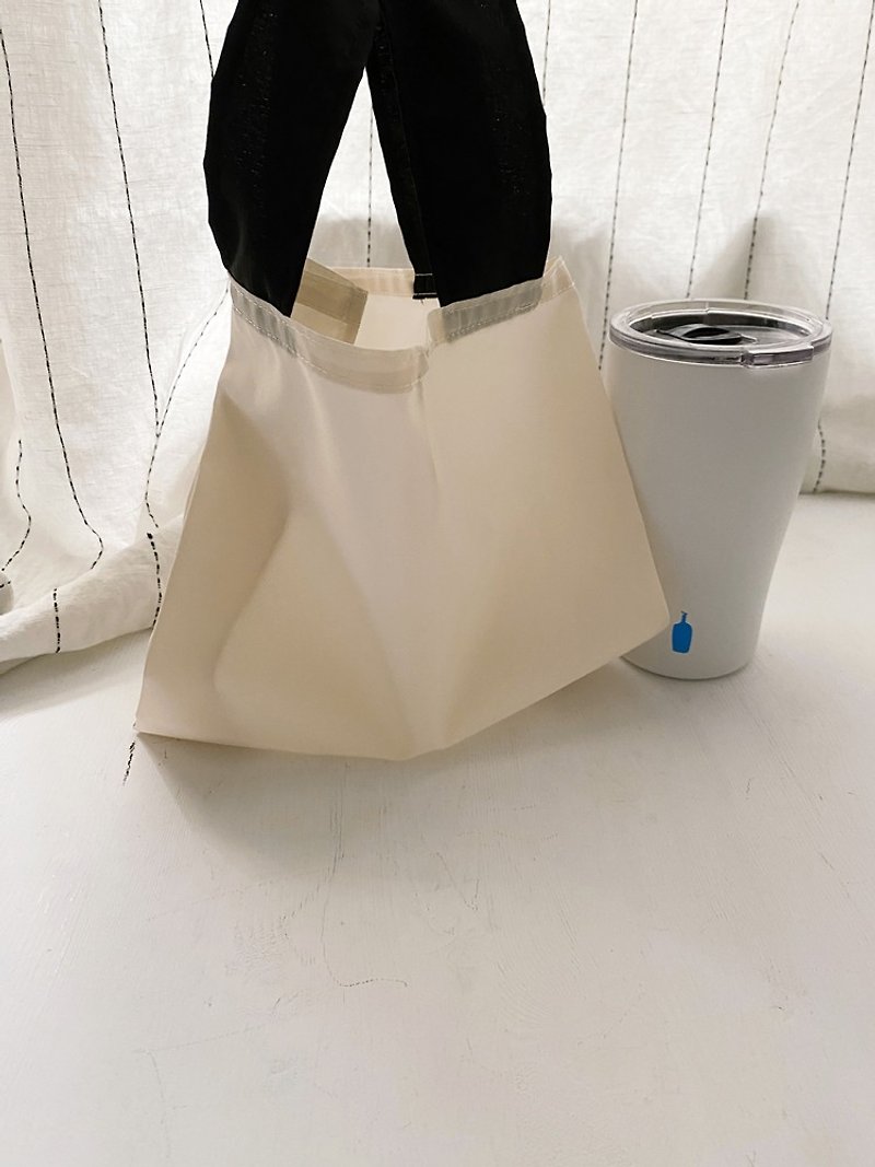 hairmo防水環保早餐午餐袋/飲料袋-珍珠奶茶 - 手提包/手提袋 - 防水材質 白色