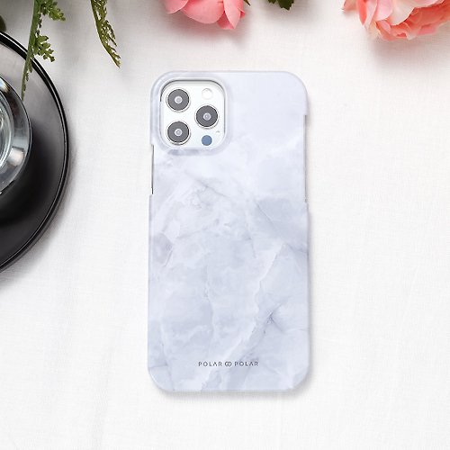 POLAR POLAR iPhone / Samsung 灰色雲石紋 經典優雅 半包硬殼 手機殼【客製】