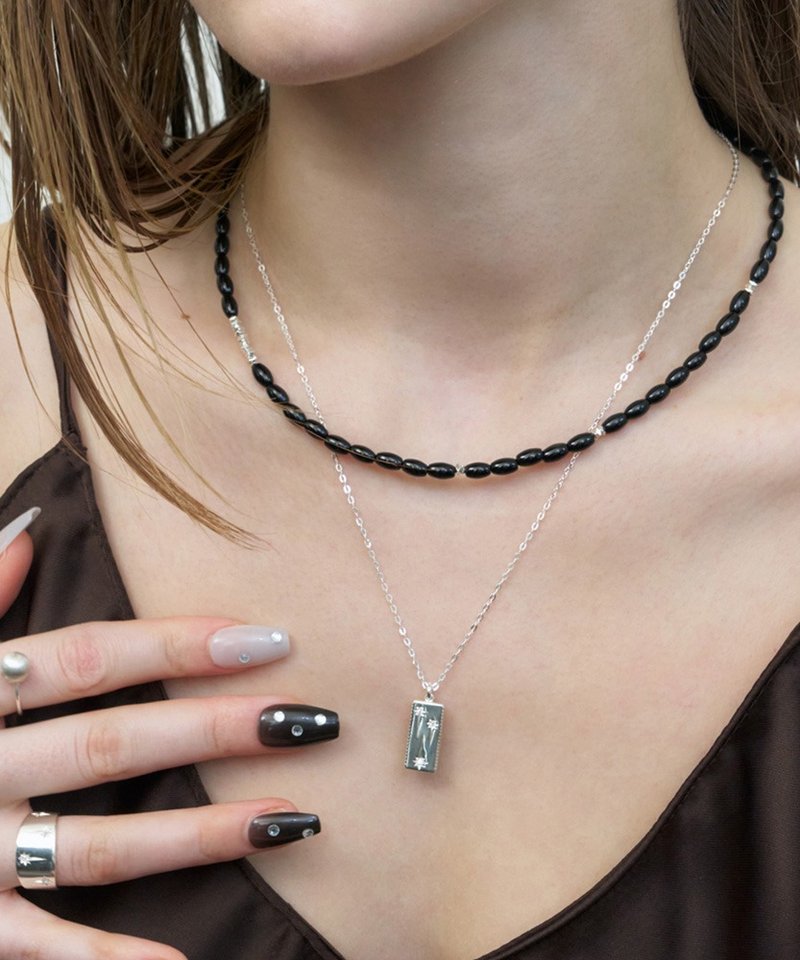 ONYX NECKLACE - 項鍊 - 不鏽鋼 黑色