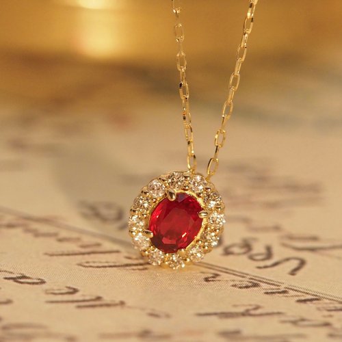 IRIZA Jewellery 18K金鴿血紅寶石糖果項鏈 18K Gold Pigeon Blood Ruby Gem Candy