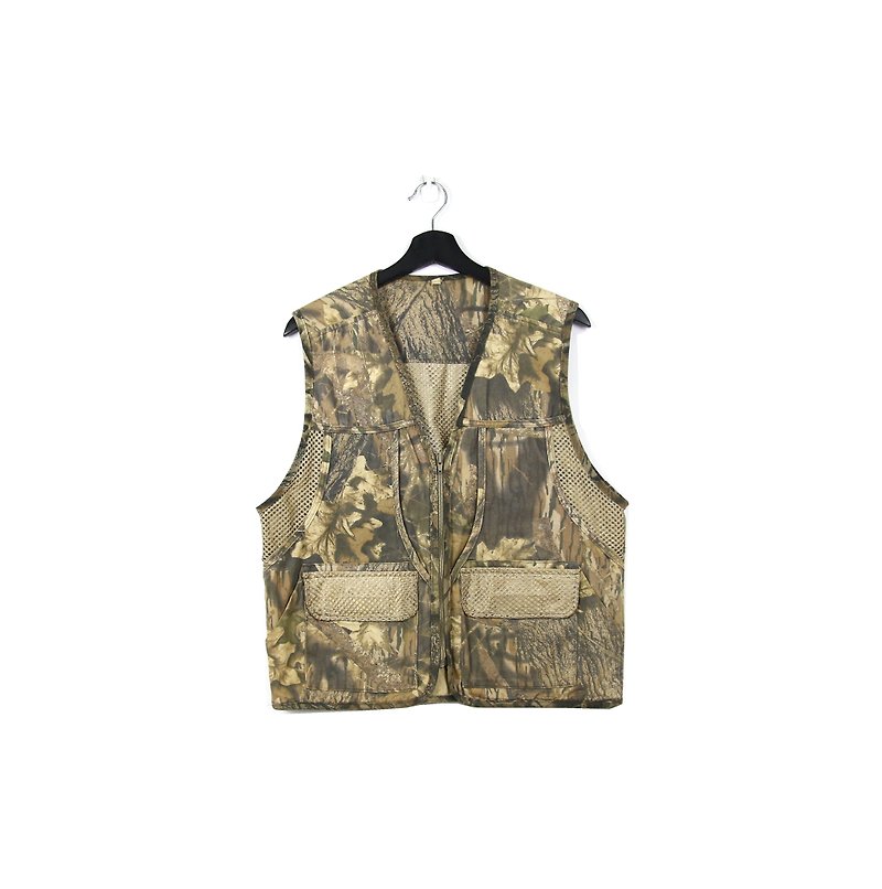 Back to Green Hunting vests are not saturated with woods. / Men and women can wear M-05 - เสื้อกั๊กผู้ชาย - ผ้าฝ้าย/ผ้าลินิน 