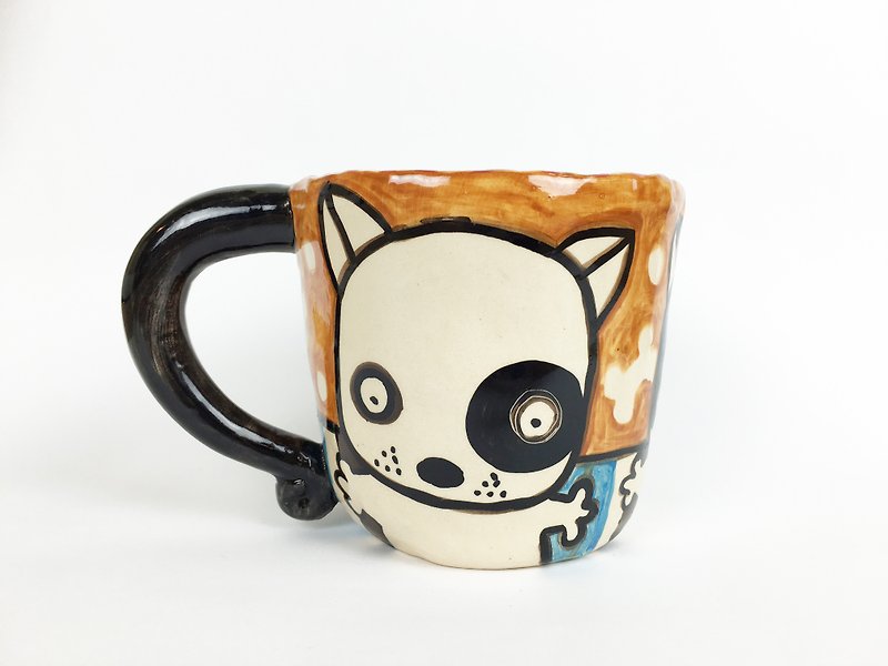 Nice Little Clay handmade mug _ 8 dogs - Mugs - Pottery Multicolor