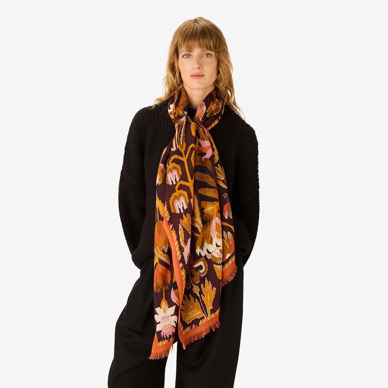 【INOUI EDITIONS】JORGEN 羊毛圍巾70 - 焦糖 - 圍巾/披肩 - 羊毛 橘色