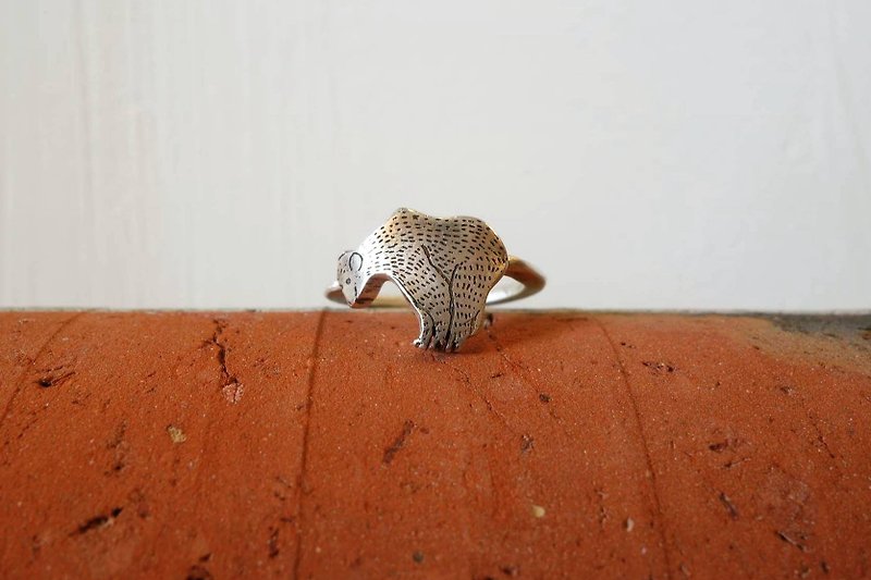 阿拉斯加棕熊戒 純銀 - 戒指 - 其他金屬 