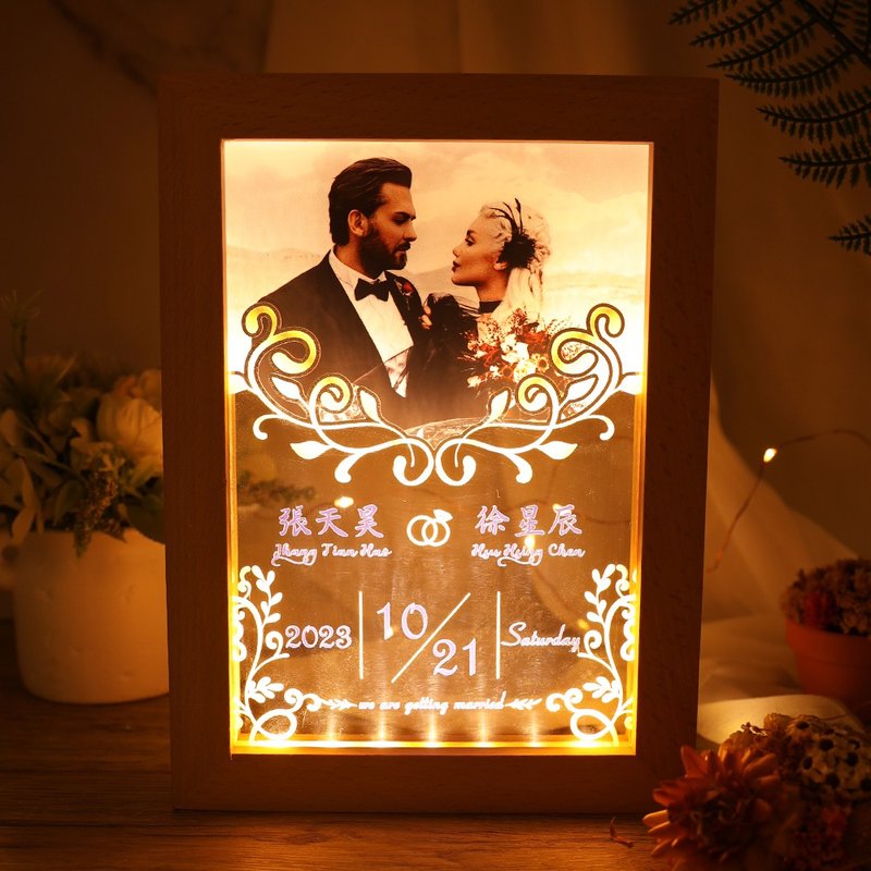 [MU Workshop] Wedding gift/Customized night light/Photo night light/ Acrylic night light/Girlfriend gift - โคมไฟ - วัสดุอื่นๆ 