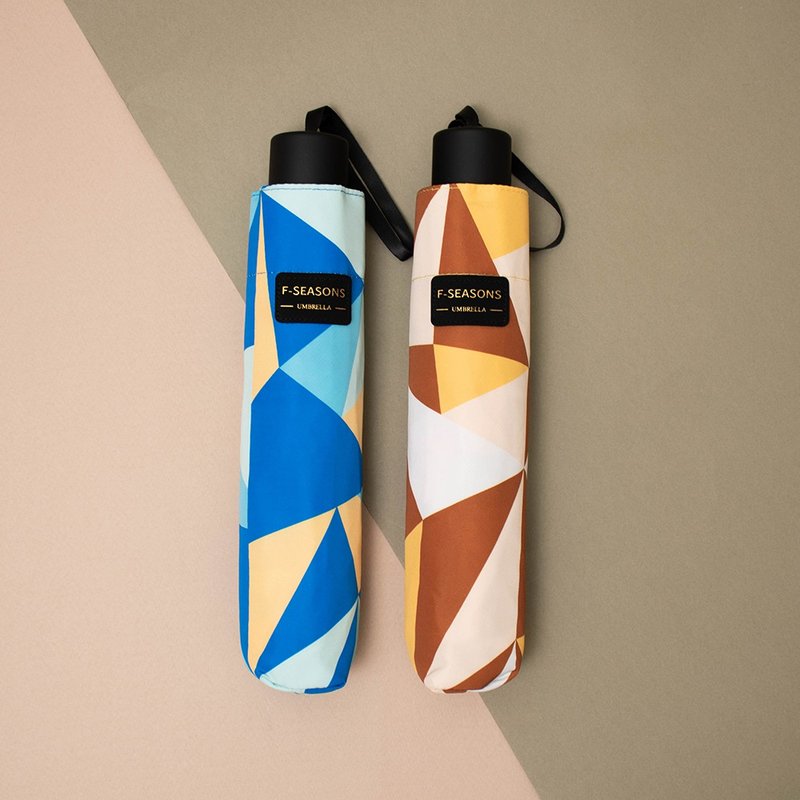 (M49) Geometric Water Repellent Folding Umbrella - ร่ม - เส้นใยสังเคราะห์ 