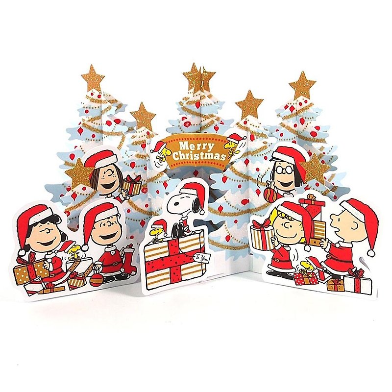 スヌーピーのクリスマスカーニバルステレオクリスマスカード[ホールマークカードクリスマスシリーズ] - カード・はがき - 紙 ホワイト