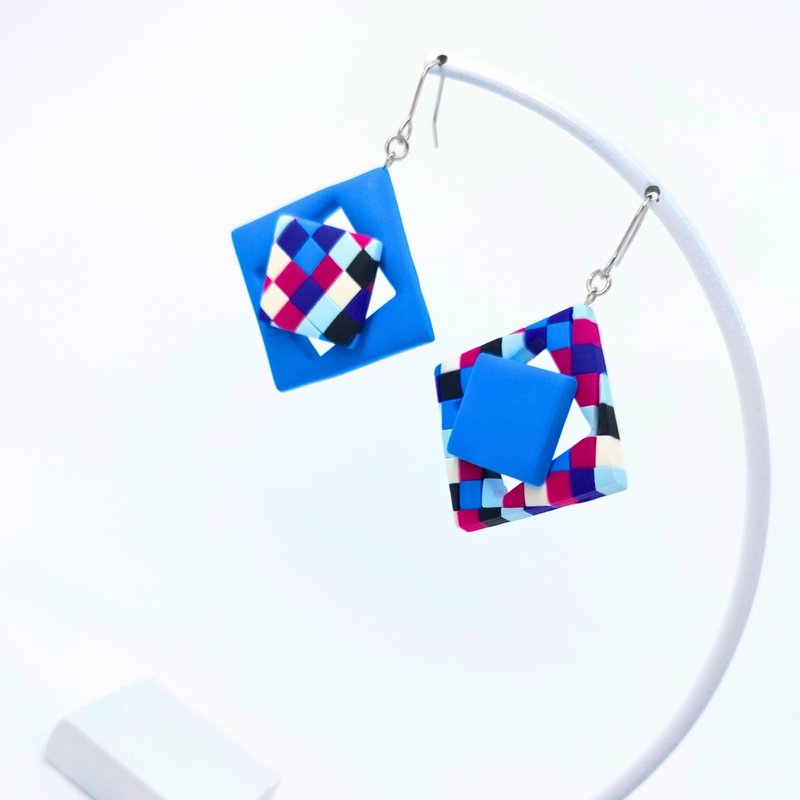 [Toys for your ears] Hook earrings/ Clip-On Koinobori polymer clay - Earrings & Clip-ons - Other Materials Blue