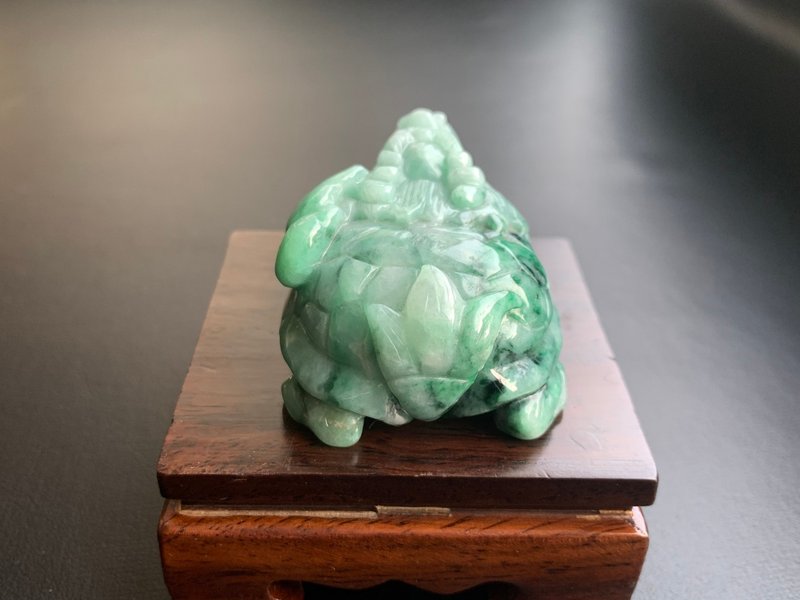 天然A貨緬甸玉翡翠桌上型小擺件 龍龜 防小人 鎮小人 - 擺飾/家飾品 - 鑽石 多色
