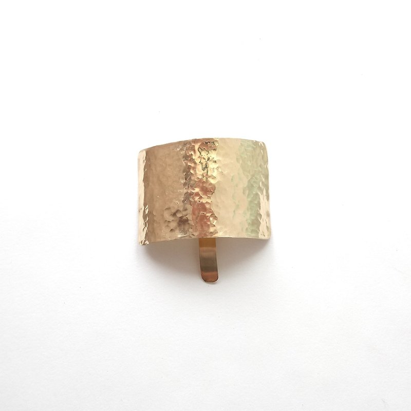 真鍮スクエアヘアーカフ　槌目 - ヘアアクセサリー - 銅・真鍮 ゴールド