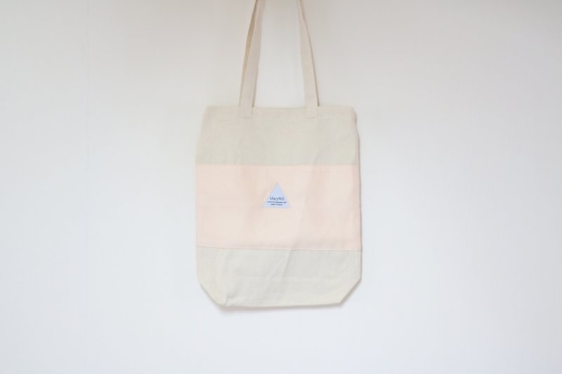 MaryWil your lucky color stitching canvas bag - pink color (shelf) - กระเป๋าแมสเซนเจอร์ - ผ้าฝ้าย/ผ้าลินิน สึชมพู