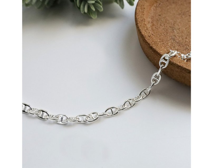 I pig nose I 925 sterling silver bracelet - สร้อยข้อมือ - เงินแท้ สีเงิน