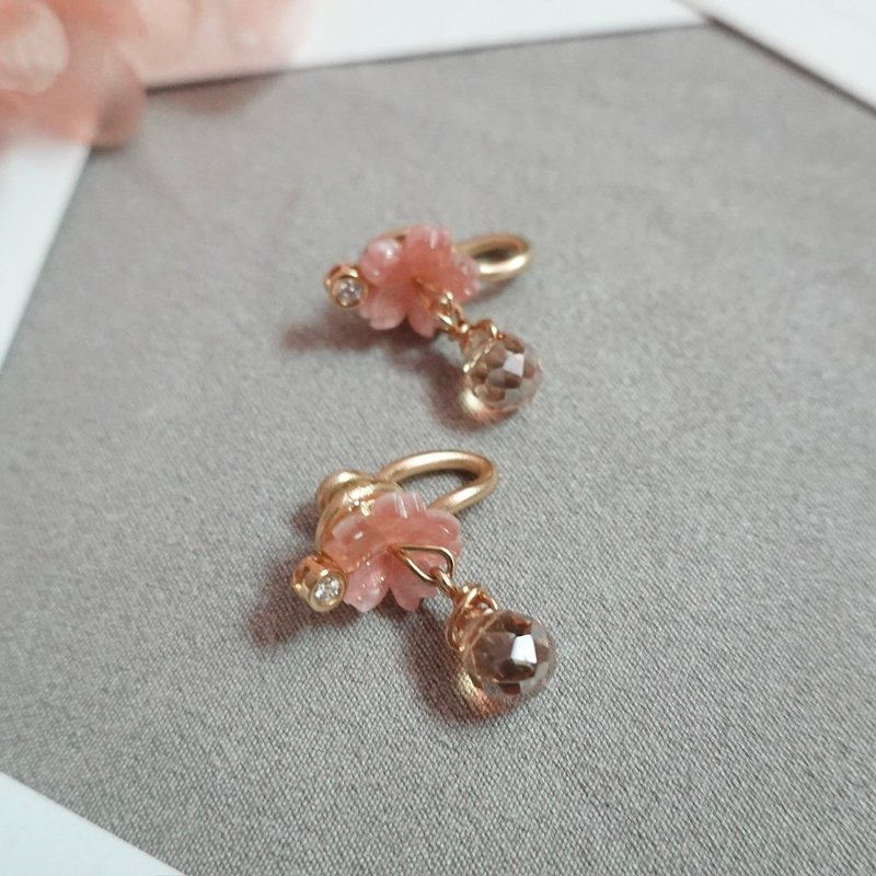 Jingyao Xiaohua Painless Clip-On/Pink - Earrings & Clip-ons - Other Metals 