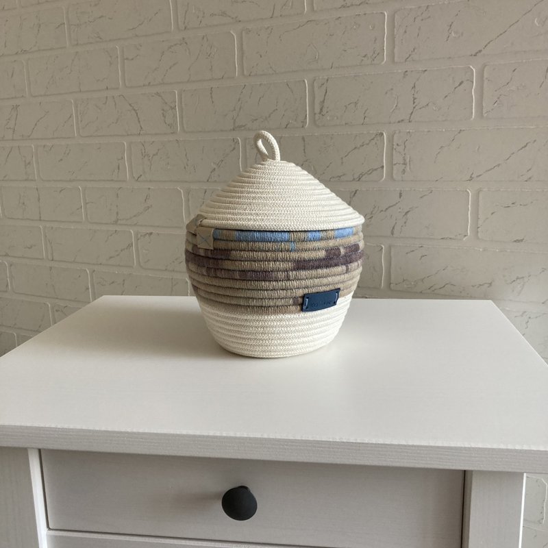 Handmade rope basket Nursery basket with lid 設計館 KOTTOSH ART 嬰兒手鍊/飾品