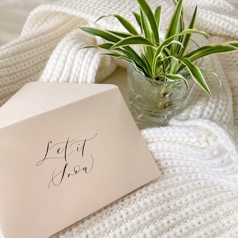 [English handwritten envelope] Customized wedding/Christmas/festival/event/invitation cover writing - Envelopes & Letter Paper - Paper Pink