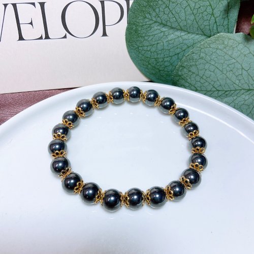 挪亞方舟古董飾品 Vintage Jewelry 【西洋古董飾品】質感磁石k金雕花格花手串精美 手鍊手環