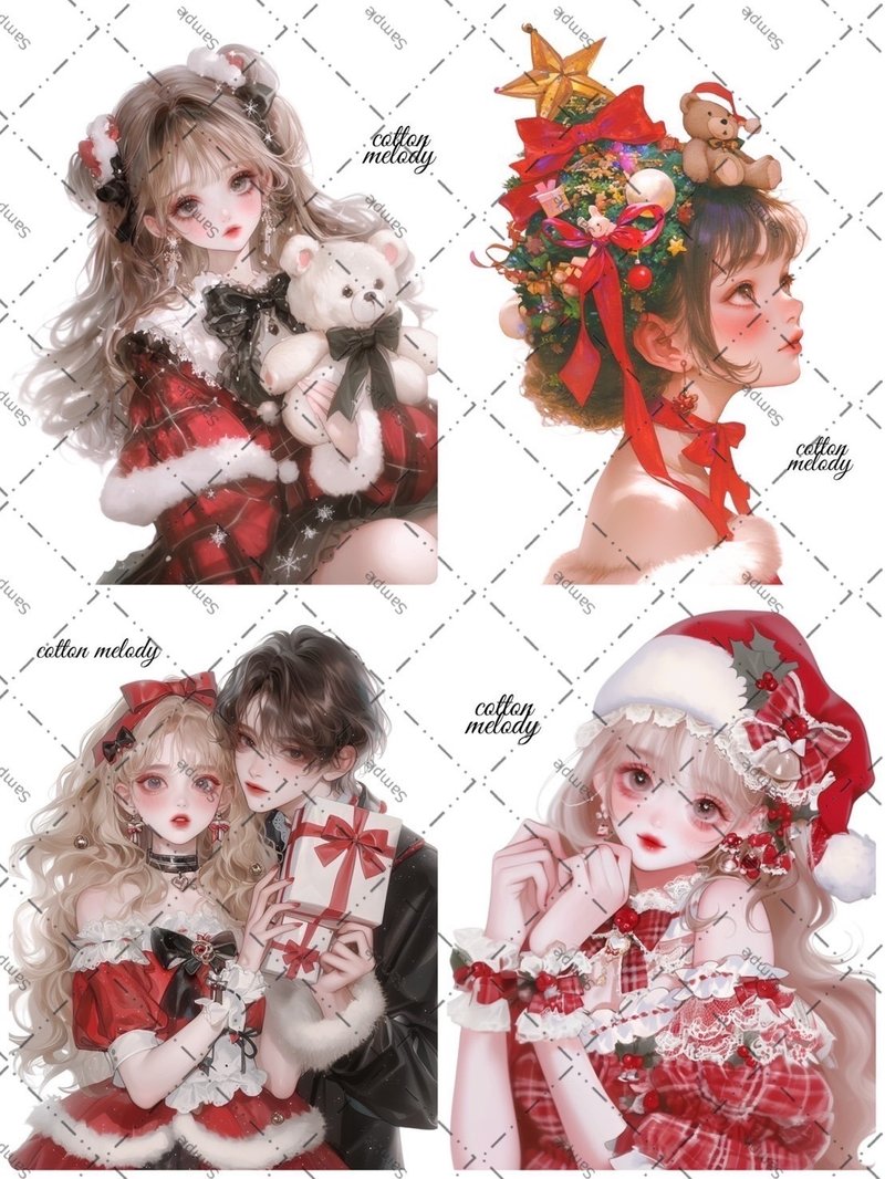 【限定】original sticker no.D26.27 // Xmas限定set 人物ステッカー オリジナルステッカー ステッカー cotto - 貼紙 - 紙 