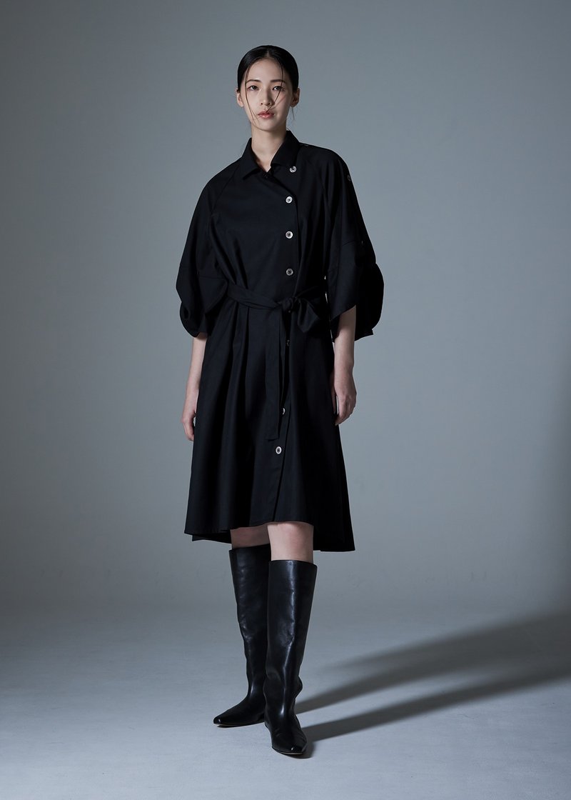 Windbreaker style strappy dress - One Piece Dresses - Other Man-Made Fibers Black