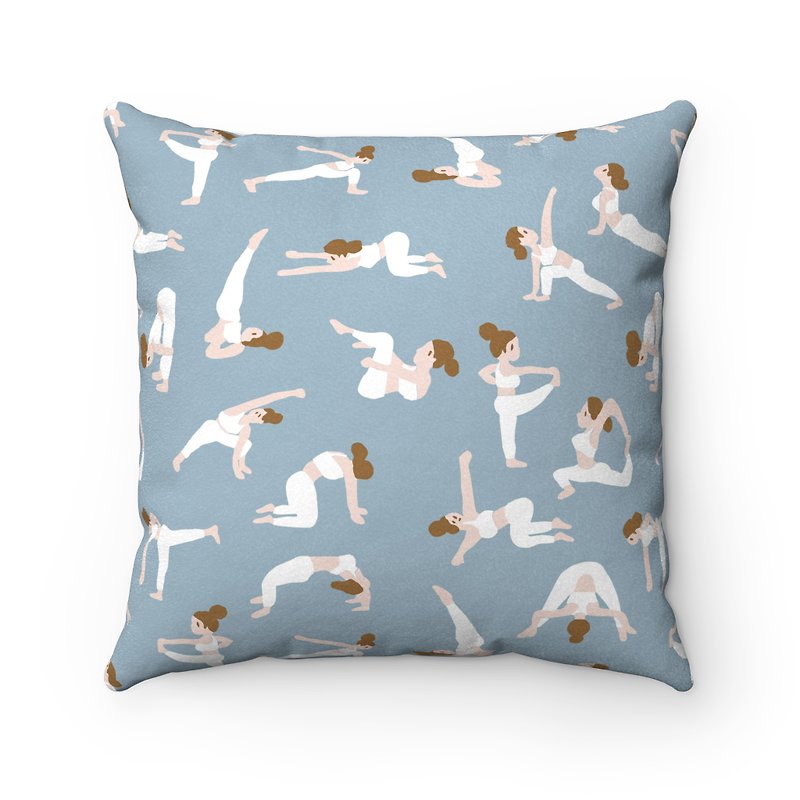 Yoga girl plush pillow - with pillow core sky blue - Pillows & Cushions - Polyester Blue