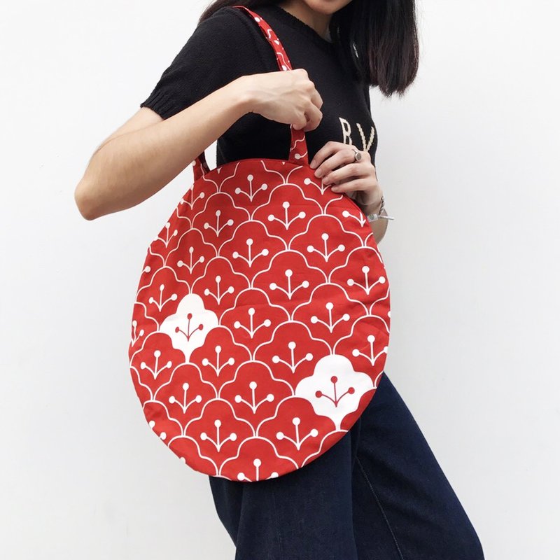 tote bag - 側背包/斜背包 - 棉．麻 紅色