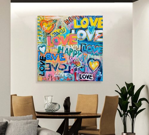 カラフルなポップアート作品 'Love' カラフルなポップアート作品 'Love' カラフルなポップアート作品